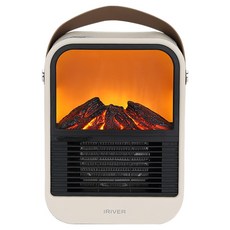 IRIVER 3D PTC 擬真火焰露營陶瓷迷你暖風機, ISP-H10, 米色