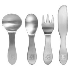 Lime Olive 304不鏽鋼甜點餐具組, 銀色, 1套, 橢圓湯匙 + 圓形湯匙 + 叉子 + 刀子