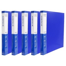 영오 웰메이드 클리어파일 40p, 청색, 5개