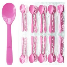 생활을그리다 디저트 아이스크림 스푼 러블리 핑크 12cm, 1개, 100개입