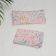 아띠블랑 베개 아기 블랭킷 2종 세트, 핑크레빗