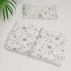 ahtty blanc 嬰兒枕頭 + 毯子組, 銀河星星