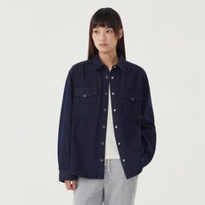 COVERNAT WOMAN 女性抓皺丹寧襯衫