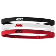NIKE 3PK 2.0彈性運動髮帶, 黑+白+紅