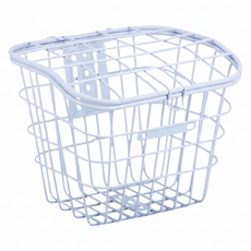 해피마인 설치간편 튼튼 고정잘되는 자전거 메탈 바구니 34 x 27 x 26 cm, 화이트 뚜껑, 1개