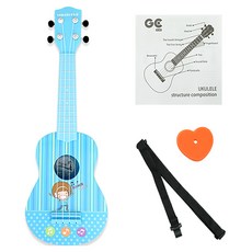 타이니 연습용 입문용 우쿨렐레 블루, 소프라노, 1개