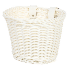 해피마인 쉽게 설치가능한 깔끔한 라탄 자전거바구니 21 x 15 x 15 cm, 화이트, 1개