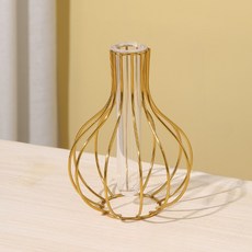 居家超市 簡約試管裝飾花瓶 TYPE-C, 金色