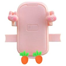 KODACHIEF 熟練自行車手機支架 11.5 x 10.5 cm, 粉紅兔子蘿蔔手把款香檳色, 1個