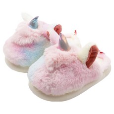 FootFoot 夢幻獨角獸毛茸茸冬季毛拖鞋