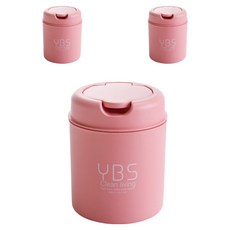 와이비에스 굿썸 깔끔한 데스크 미니 휴지통 3p 80g, 플랩핑크, 3개