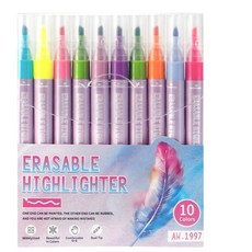 東亞PMS 可擦拭螢光筆, 淺紫色, 紅色調, 藍色, 橘色, 淡粉色, 黃色, 灰色, 淺綠色, 紫色, 海綠色, 1個