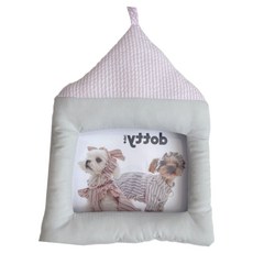 Haebbijung 寵物格紋布料迷你相框, 1個, 粉色+米色小屋