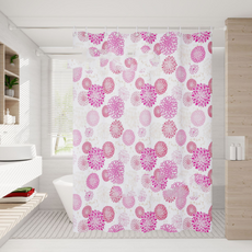 KODACHIEF 가림 화장실 인테리어 간편 홈 데코 욕실 샤워 커튼, 75 핑크 플라워, 1개