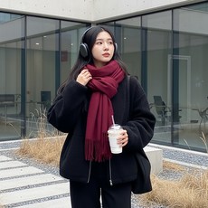 Midami 基本款柔軟素色長版日常圍巾 1487