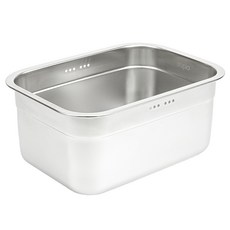 stopia 不鏽鋼 SUS304 排水多用途方形洗碗槽 10L, 1個, 銀色