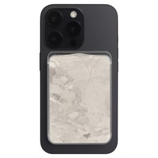 The Daum Art Plate MagSafe 相容滑蓋式可收納3張卡片口袋, 燕麥色水磨石, 1個