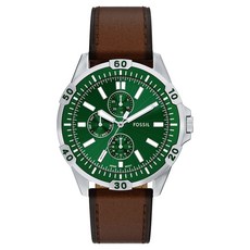 FOSSIL Garrett 男士多功能計時碼錶皮革手錶 FS6147