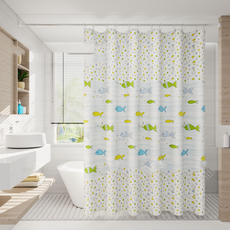 KODACHIEF 가림 화장실 인테리어 간편 홈 데코 욕실 샤워 커튼, 95 프레시 피쉬, 1개