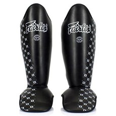 Fairtex SP5 踢拳道護脛 兩側穿戴組, 黑色, 1套