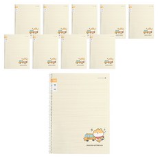 morning glory 國小窄格 A 英文書寫線圈筆記本, 校車, 10個