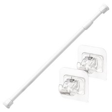 Serentic 多種長度伸縮桿 + 掛鉤 2入組, 白色
