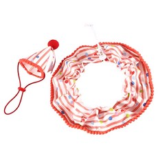 寵物星樂園 Pitre 小丑紋寵物慶生頭飾, 1個, 柑仔橘紅