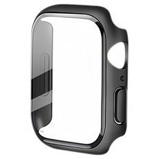 YUNMI 殼膜一體保護殼/鋼化玻璃透明手錶保護殼 46mm, 黑色, 1個