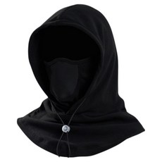 TLYS-J 全包式騎行保暖面罩/加絨保暖防風騎行面罩/禦寒抗風護頸面罩/連帽頭套/滑雪登山/騎行, 黑色