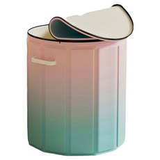 可折疊拉鏈式翻蓋泡腳桶, 暖陽藍, 1個