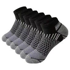 타이드코 땀흡수 잘되는 등산 런닝 스포츠 양말, 블랙, 6개
