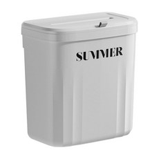 良品生活 奶油風廚房美型壁掛滑蓋垃圾桶 懸掛式家用收納廚餘桶, 白色, 1個