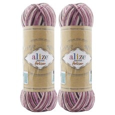 Alizee Superwash Artisan 編織線, 9011 酒紅混色, 2個