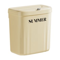 良品生活 奶油風廚房美型壁掛滑蓋垃圾桶 懸掛式家用收納廚餘桶, 奶油色, 1個