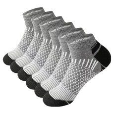 타이드코 땀흡수 잘되는 등산 런닝 스포츠 양말, 그레이, 6개 그레이, 6개