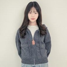 CocoDream 兒童款前口袋針織連帽拉鍊開襟衫