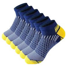 Tideco 吸汗性佳登山跑步運動襪, 海軍藍, 6個