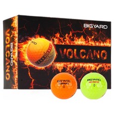 BIGYARD Volcano 高彈性彩色高爾夫球 3層 12入, 混合顏色, 1套