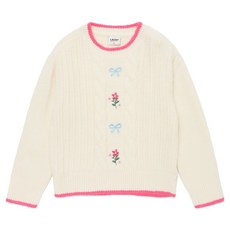 LaughingChild 兒童花朵麻花針織毛衣