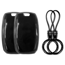 RAIN WINGS 汽車智能鑰匙透明果凍保護套 2入 + 鑰匙圈 2入 組, 黑色, 起亞 05