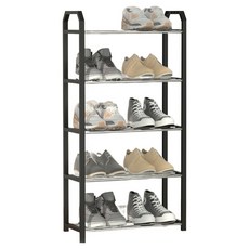 Cusso 組裝式鞋櫃 收納整理架 收納架 5層 寬42cm, 黑色, 1個