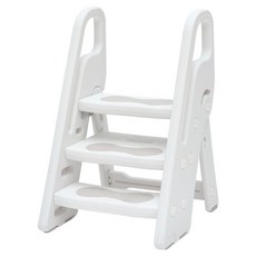 iFam 可折疊3層附把手踏凳, 白色, 1個