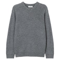 MIND BRIDGE 男女通用亨利領半寬鬆版型針織衫 MZKT7106