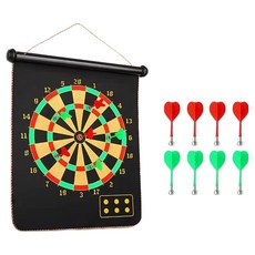 DS Trading 優質飛鏢 鏢靶 + 強磁性飛鏢針 8入組, 混合顏色, 1套