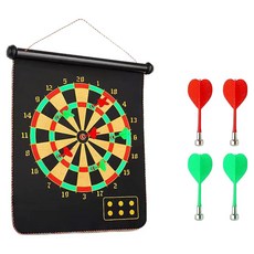 DS Trading 優質飛鏢 飛鏢靶 + 強磁性飛鏢針 4入組, 混色, 1套