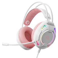 COX 가상 7.1 ENC RGB 진동 게이밍 헤드셋, V800, 화이트