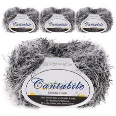 mamaknit Cantabile 編織線, 303 灰色 + 黑色 混合, 4個