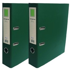 영오 2공 레버아치 LA 바인더 7cm, 녹색, 2개