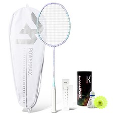 POWERMAX Superlight 170 紫色天空 + 握把布 + 專用拍套 + 羽毛球 2入組, 1個, 單一商品