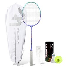 POWERMAX Speed Booster 270 紫薄荷 + 握把布 + 專用拍套 + 羽毛球 2入組, 1個, 單一商品